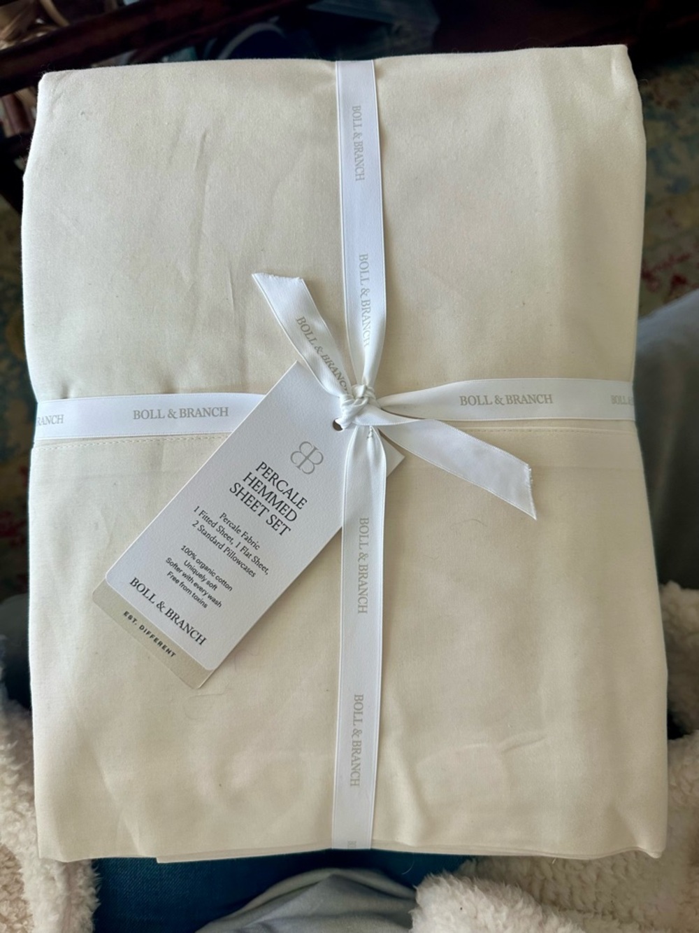 Boll & Branch Percale Hemmed Sheet Set — Ivory